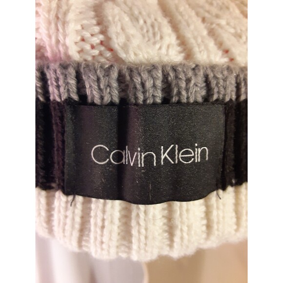 Calvin Klein Pom Pom Winter Hat Wool Blend Adult Size - Picture 2 of 7